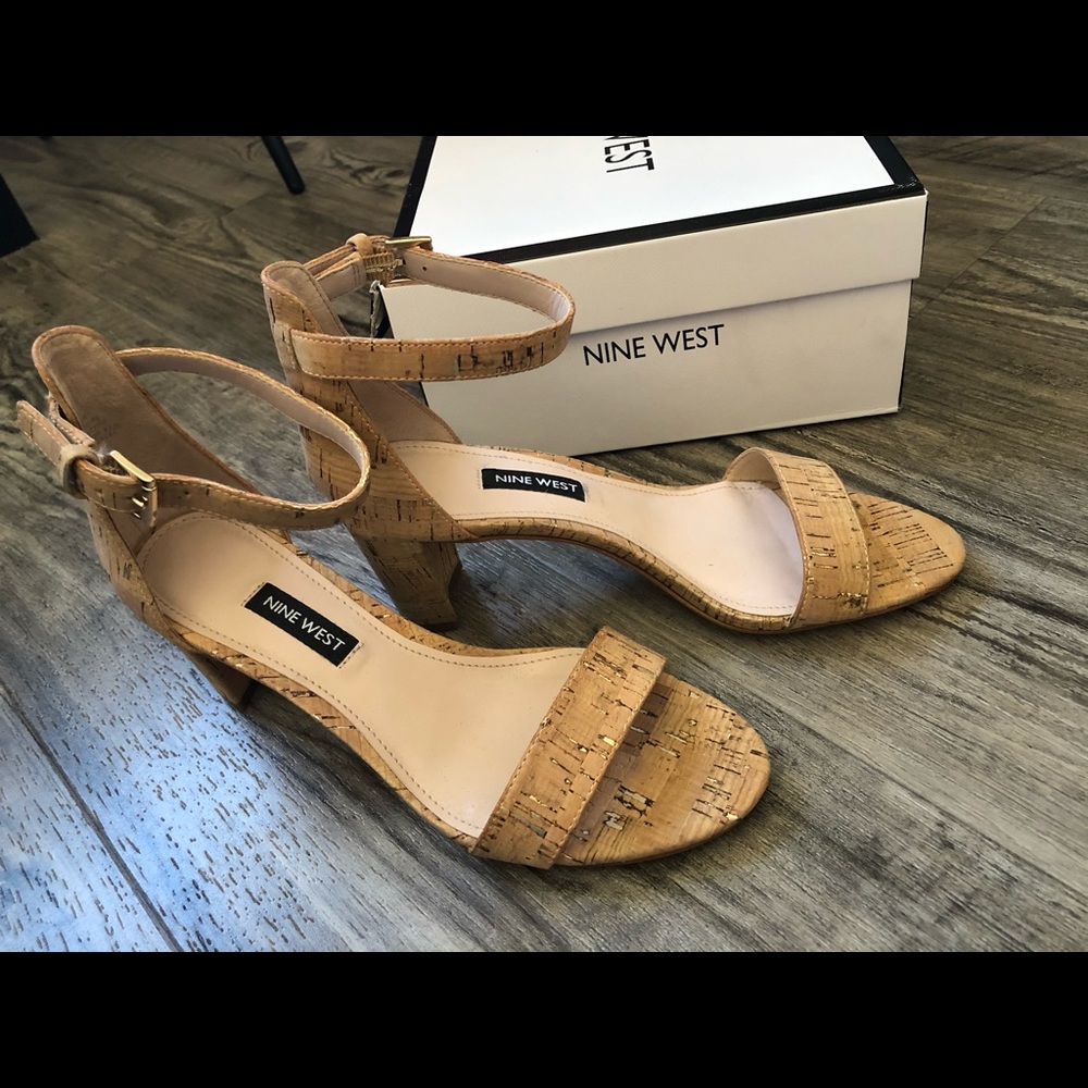 Nine West Pruce heels in cork, size 7